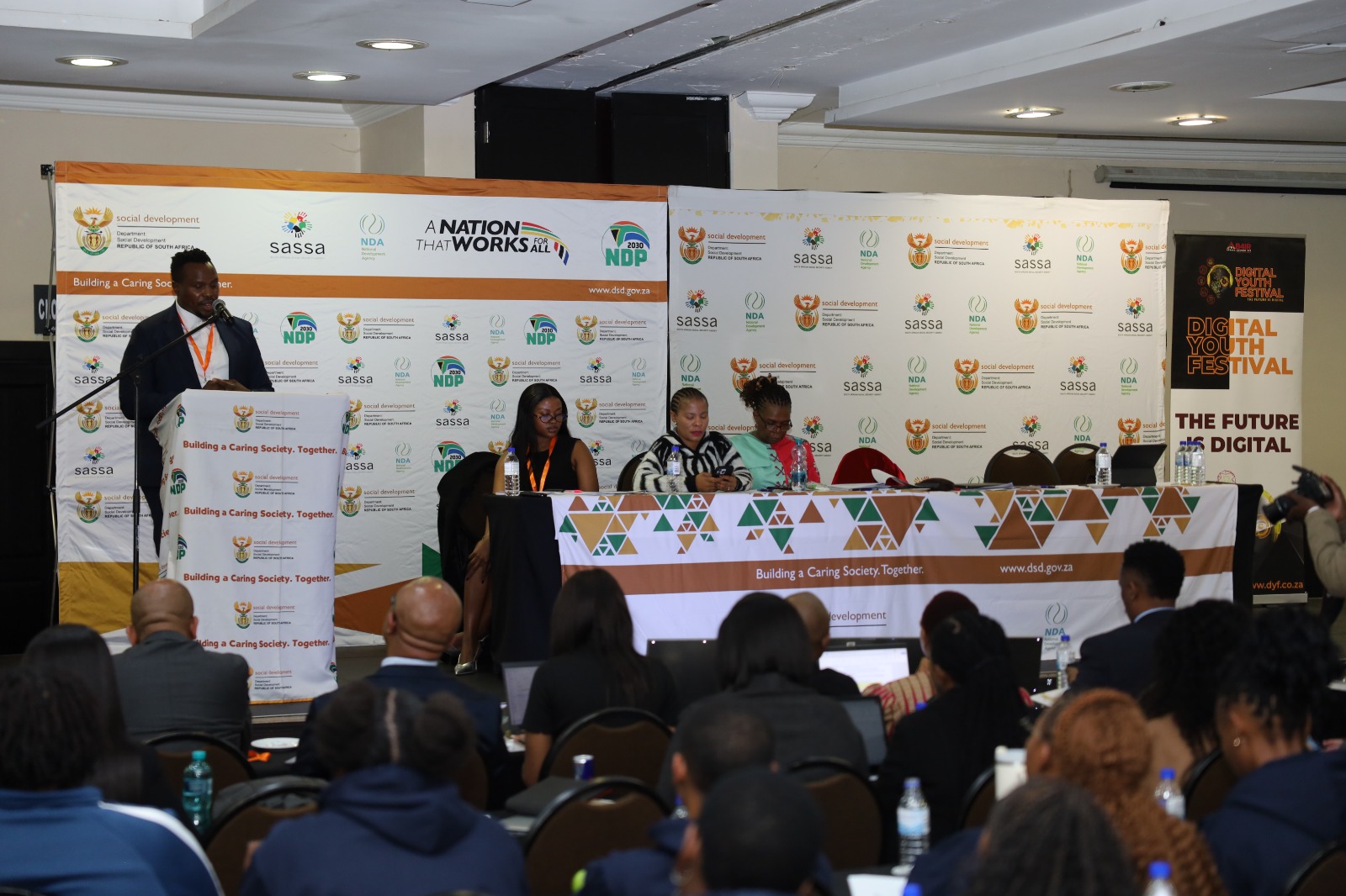 Digital Youth Festival main stage with panel and audience